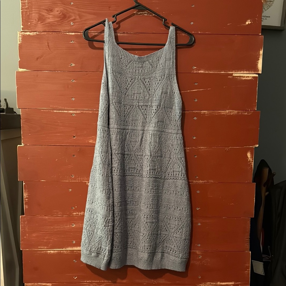 Elegant Gray Knit Dress